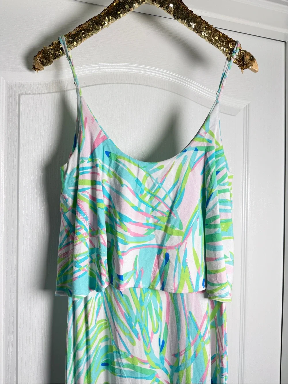 Lilly Pulitzer Harrington Maxi Dress in Skye Blue Salute size medium - Picture 2 of 4